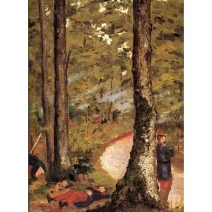   Gustave Caillebotte   24 x 32 inches   Yerres, Soldiers in the Woods