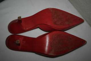 PAZZO Women RED Kitten Heel SLIDES Point Shoe Sz 8.5  