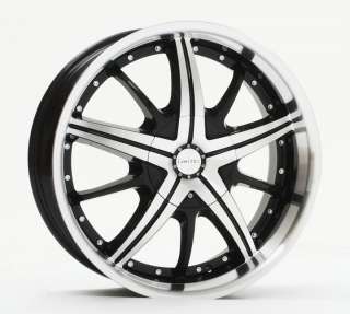 22 LIMITED 097 BLACK Wheels MACHINED FACE + LIP Rims+Tires PACKAGE 