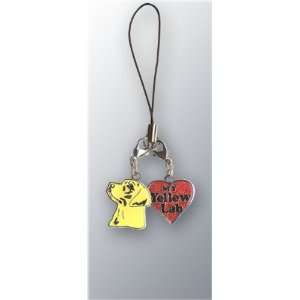  Yellow Lab Dog Dangle Cell Phone Charm: Jewelry