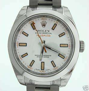 Rolex 11640 Milgauss Mens Steel Watch White Dial   HOT!  