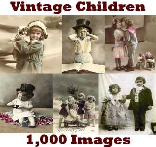 1000 Vintage Children Photographs Photos Collection CD  