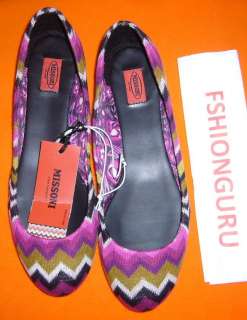   IN BOX MISSONI FOR TARGET CHEVRON ZIG ZAG BALLET FLATS SHOES 8  