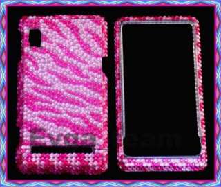 Pink Zebras Bling Case Cover For Motorola Droid 2 A955  