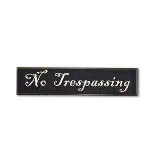  Homeworks Etc No Trespassing Wood Sign, Black/White: Baby