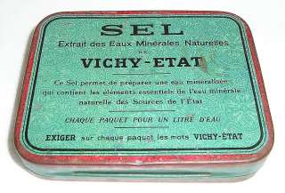 Vecchia scatola farmacia SALI di VICHY. Vecchia scatola di latta 