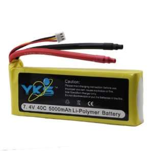    7.4v 5000mah 40c Rechargeable Rc Heli Lipo Battery: Toys & Games
