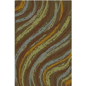   Brown Multi Waves Contemporary 8 x 11 Rug (BST 523)