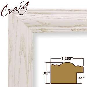 Picture Frame Whitewash 1.265 Wide Complete New Wood Frame (440WW 