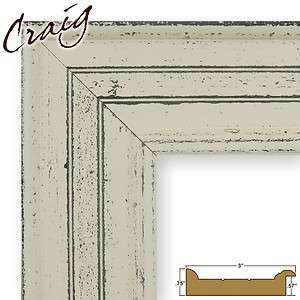 Picture Frame Distressed White 3 Wide Complete New Wood Frame 