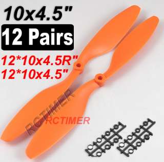 12 Pairs Orange 10x4.5 1045EPP CW + CCW Counter Rotating Propellers 