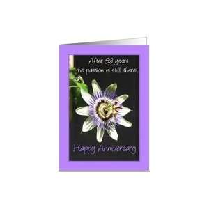  58th Anniversary passion flower Card: Health & Personal 