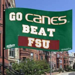  Miami Hurricanes Green Beat FSU Rivalry 3x5 Flag Sports 