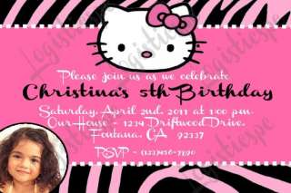 Hello Kitty Zebra Invitation U Print  