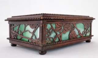 Original Tiffany Studios Bronze Slag Glass Grapevine Desk Stamp 