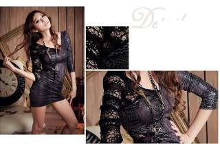 Sexy new style fashion lace sleeve women dress(2 color)  