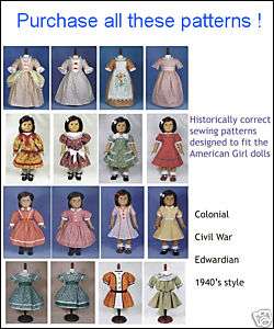 Historically Accurate patterns for 18 AG doll clothes  