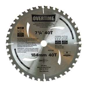 Overtime 00508 7 1/4 Inch 40 Tooth Tooth FST Thin Kerf Crosscutting 