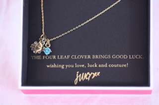New in Box AUTHENTIC Juicy Couture Clover Love Luck Couture Necklace 