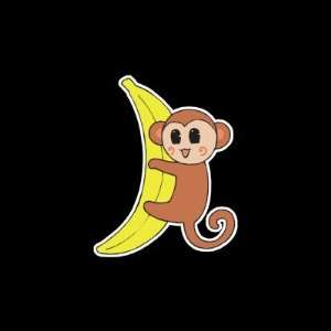  cute baby monkey on banana Fridge Magnet: Home & Kitchen