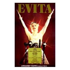 EVITA   BALCONY (ORIGINAL BROADWAY THEATRE WINDOW CARD):  