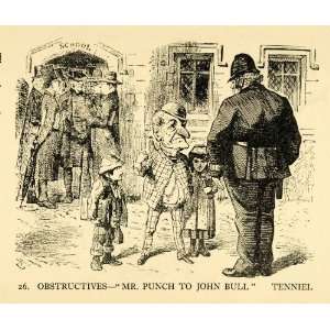   Punch John Bull Children Humor Satire Police   Original Halftone Print
