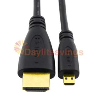 For Blackberry Playbook Type A to D Micro HDMI Gold Cable+Touch Stylus 