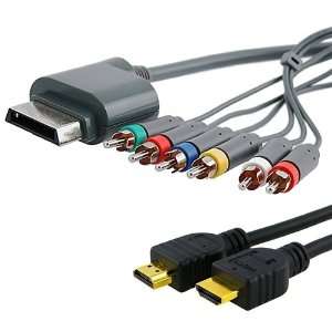 Xbox 360 Component HD AV Cable Cord+3ft Hdmi Cable v 1.3 for Xbox360 