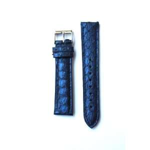   Blue Genuine Snakeskin Watchband From Italy for Michele Style: Watches