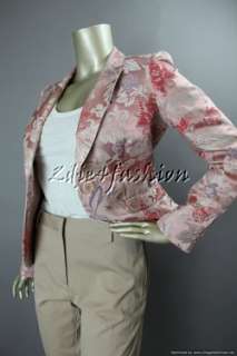 1685 New ETRO MILANO Pink Ivory Coral Lilac Floral Blazer Jacket Coat 
