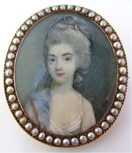 Ant. Late 1700s/Early 1800s French Finely Painted Portrait Miniature 