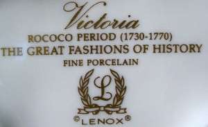 LENOX China GREAT FASHIONS HISTORY Rococo VICTORIA  