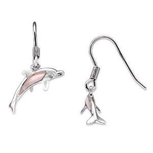  Wyland Dolphin Earrings with Mother of Pearl in Sterling 