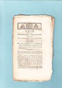 90746   FRENCH FIRST REPUBLIC ERA PRINTED   LOIS   1795
