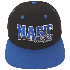   Orlando Magic Retro Script Snapback Cap Hat Blk Blue 