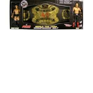WWE Championship Belts Tag Team Belt with Randy Orton and Edge Action 