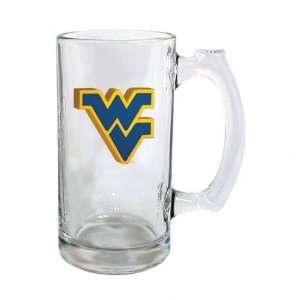  West Virginia Mountaineers Beer Mug: 3D Logo Glass Tankard 