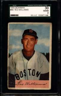 1954 BOWMAN #66 TED WILLIAMS RED SOX SGC 30 = 2  