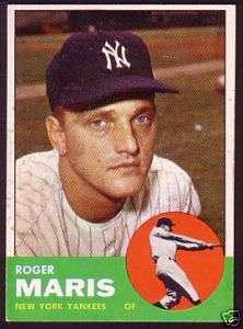 1963 TOPPS ROGER MARIS CARD NO:120  