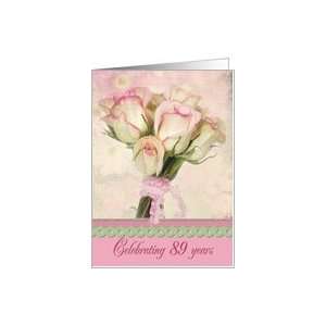  89th birthday rose pink bouquet Card Toys & Games