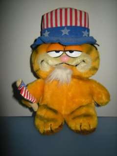 Vintage Uncle Sam USA Garfield plush animal 1981  