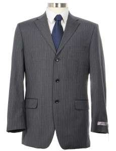 NWT Gray Pinstriped Jones NY 40S Mens Wool Suit $475  