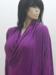 X714 VIOLET/SHIRT TUNIC CAFTAN L XL 1X 2X 3X 4X CROSS OVER WRAP 