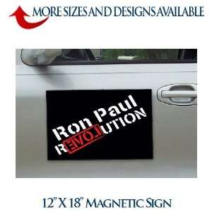   Ron Paul Revolution Black Magnetic Signs (12 X 18) Pair: Home
