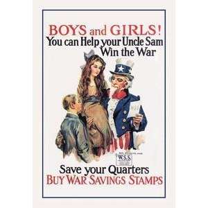  Vintage Art Boys and Girls   War Savings   00142 9: Home 