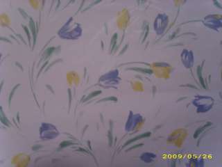 DOUBLE ROLLS(165sq ft)blue & yellow brushstroke tulip on silverwhite 