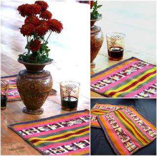 Handmade Ethnic Wool Placemats Fair Trade Natural Dyes  