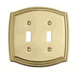   Polished Brass 5.9375 x 5.9375 Double Toggle Cover: Home Improvement