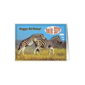  Happy 93rd Birthday card,Two playing zebras Card Toys 