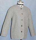 GRAY BOILED WOOL Winter German Cardigan Coat SWEATER M